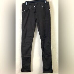 Sisley Skinny Satin Pants Size EU 40 Green Low Rise Y2K style